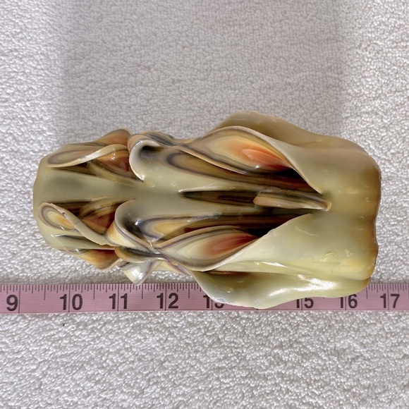 Vintage 70s Handmade Hand Carved Multi Layer Multi Colour Ribbon Wax Candle - Picture 2 of 15